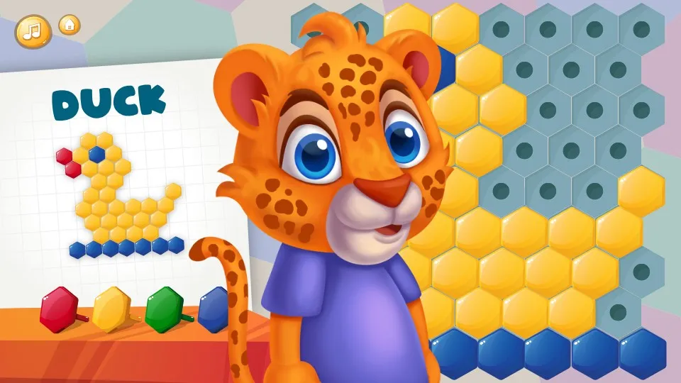 Mosaic art game in Lalo the Leopard